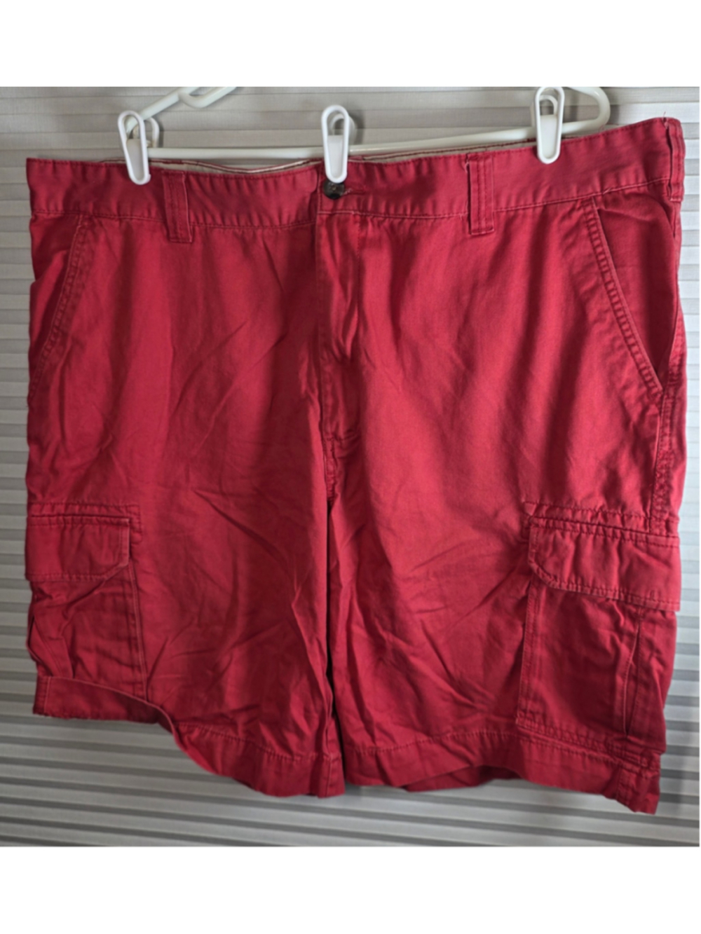 Big Mens Merona Cargo Shorts Salmon Plus Size 44 Pockets Cotton Flat Front Walk